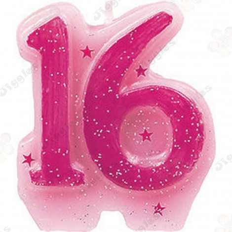 Sweet 16 Pink Birthday Candle
