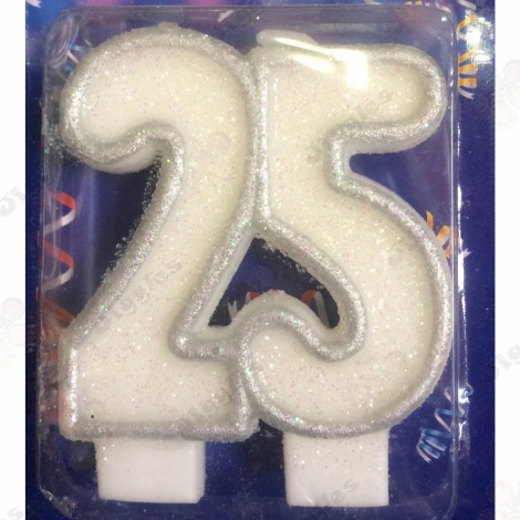 25th Glitter Candle