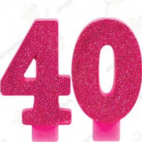 40th Pink & Gold Milestone Candle