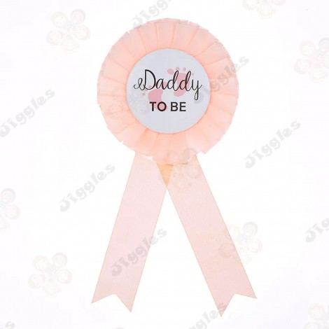 Daddy To Be Badge Peach