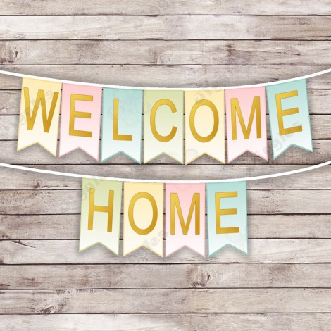 Welcome Home Baby Banner - Multi