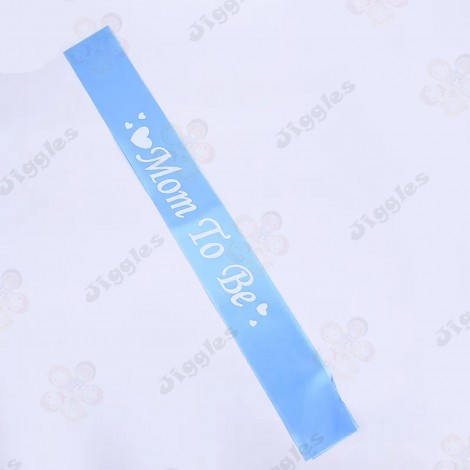 Mom To Be Sash Blue with White Text