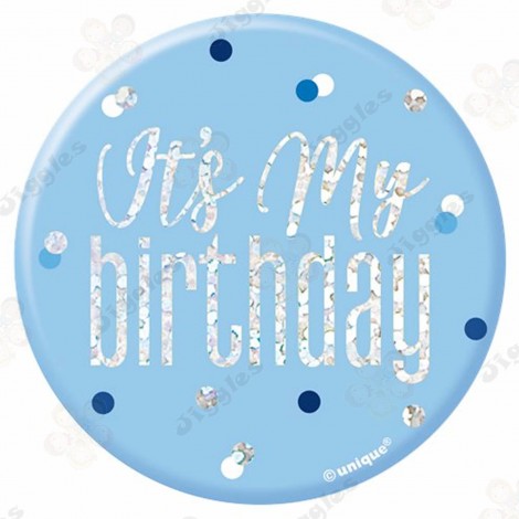 It's My Birthday Blue Glitz Badge