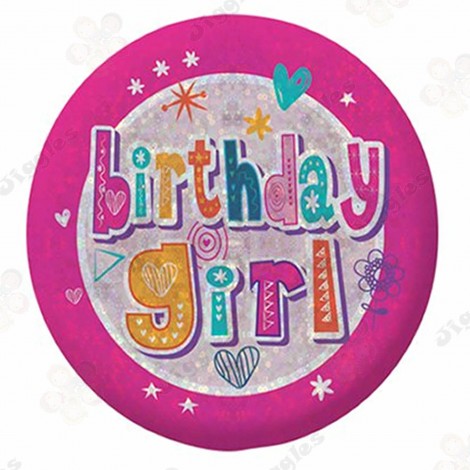 Holographic Birthday Girl Badge