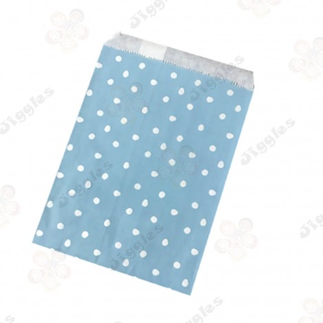 Blue with White Polka Dots Kraft Paper Cookie / Popcorn Bags 