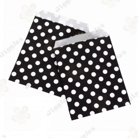 Black Polka Dots Kraft Paper Cookie / Popcorn Bags 