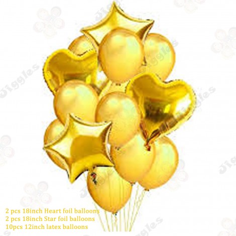 Balloon Bouquet 14pcs Gold