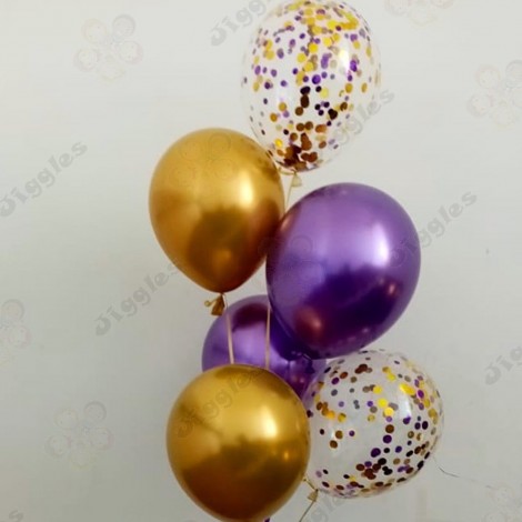 Balloon Bouquet with Chrome & Confetti Balloons
