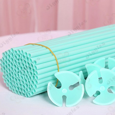 Balloon Sticks with Cups Pack - Pastel Green