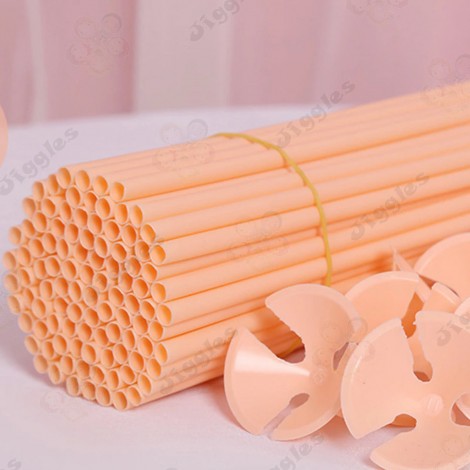Balloon Sticks with Cups Pack - Peach