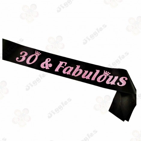 30 & Fabulous Sash Black