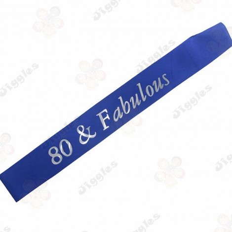 80 & Fabulous Sash Blue