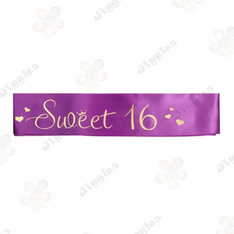Sweet 16 Sash Purple / Gold