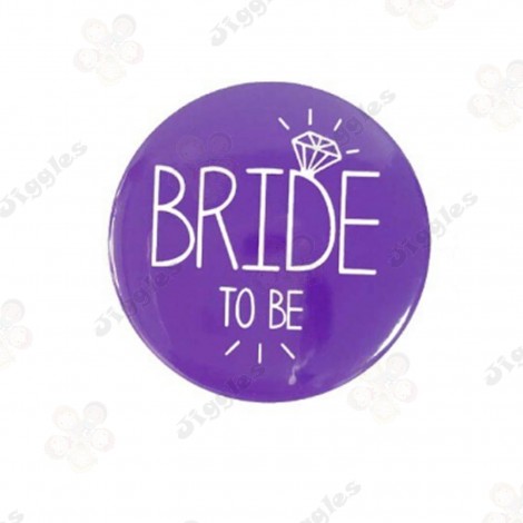 Bride To Be Badge Purple
