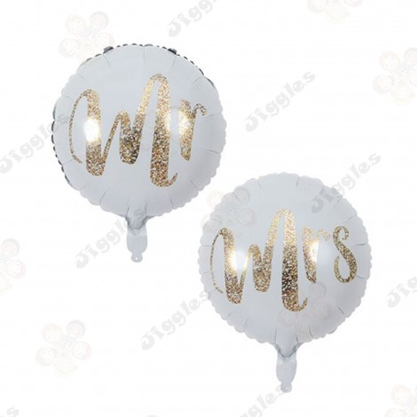 Mr & Mrs Foil Balloons Set 