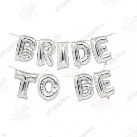 Bride To Be Foil Letter Balloon Set Silver 16"