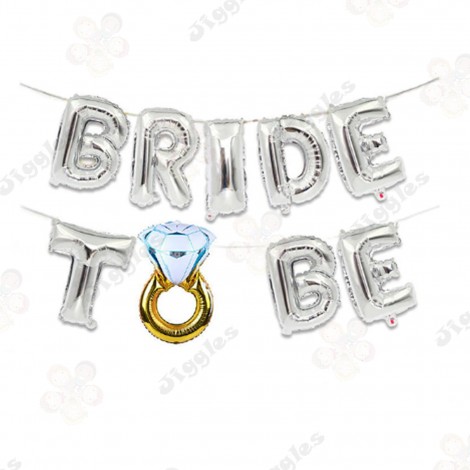 Bride To Be Foil Letter Balloon Set Silver 16"