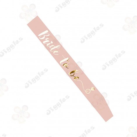 Bride to be Sash - Peach with Gold Text