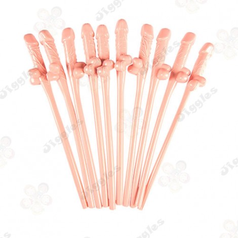 Willy Dicky Drinking Straws - Nude colour