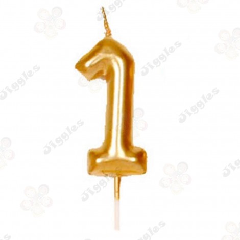 Gold Number 1 Candle 