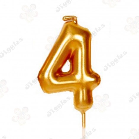 Gold Number 4 Candle 