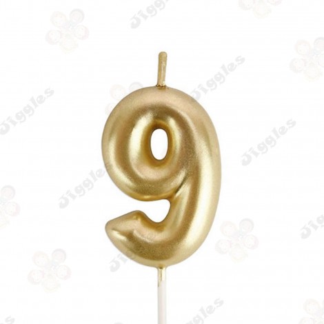 Gold Number 9 Candle 
