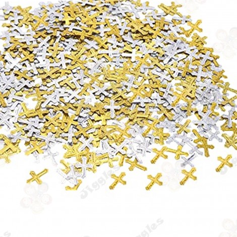 Gold & Silver Cross Table Confetti 14g