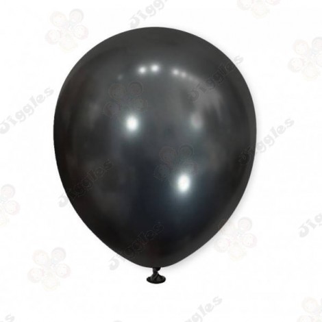 Chrome Balloon Black 12"