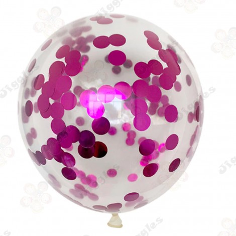 Confetti Balloon Hot Pink 12"