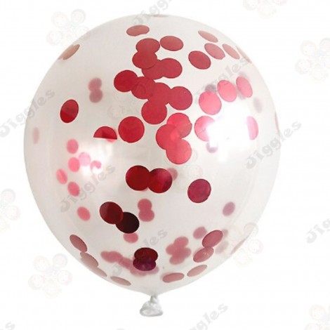 Confetti Balloon Red 12"