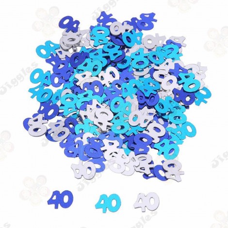 Table Confetti 40th Birthday Blue/Silver