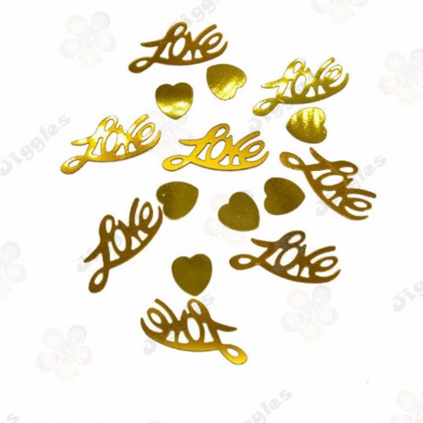 Gold Table Confetti Love