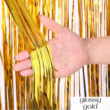 Glossy Gold Foil Fringe Curtain 