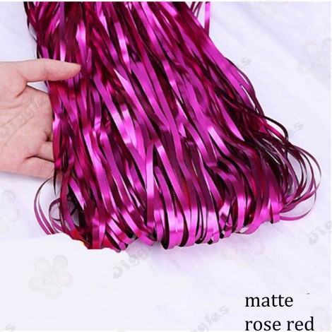 Matte Hot Pink Foil Fringe Curtain 