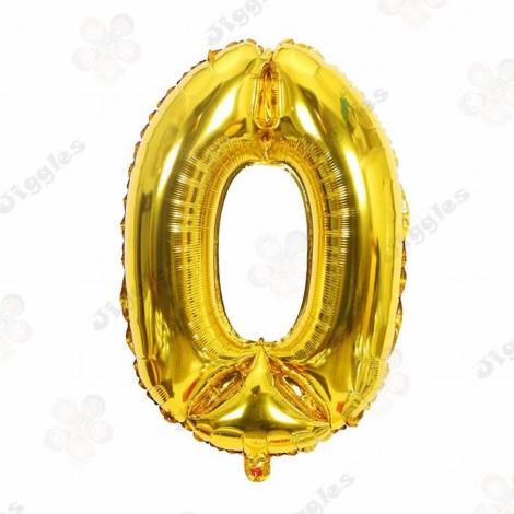 Foil Number Balloon 0 Gold 32"