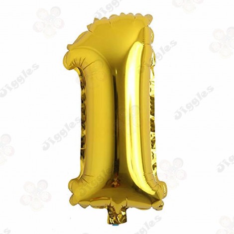 Foil Number Balloon 1 Gold 32"