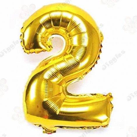 Foil Number Balloon 2 Gold 32"