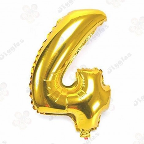 Foil Number Balloon 4 Gold 32"