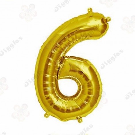 Foil Number Balloon 6 Gold 32"