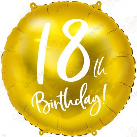 18th Birthday Gold Foil Balloon 