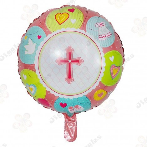 Christening/ Baptism Foil Balloon Pink