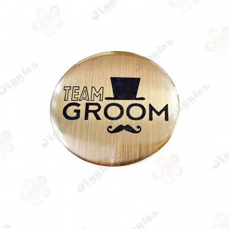 Team Groom Badge Gold