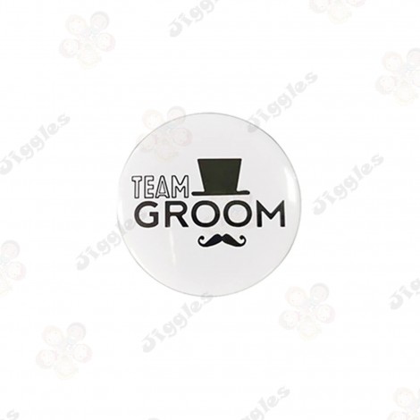 Team Groom Badge White