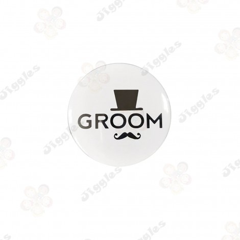 Groom Badge White