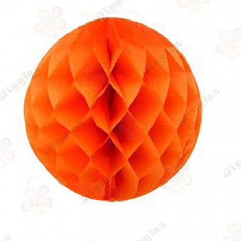 Orange Honeycomb Ball Decoration 15cm