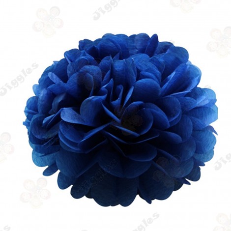 Dark Blue 8" Tissue Pom Poms
