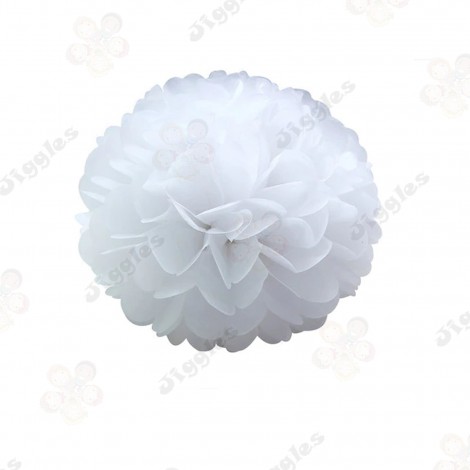 White 8" Tissue Pom Poms