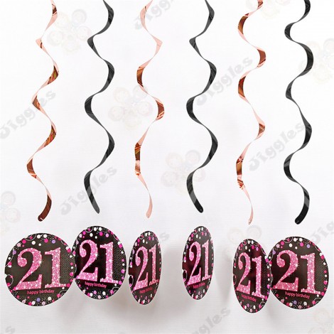 21st Birthday Hanging Swirls Decoration