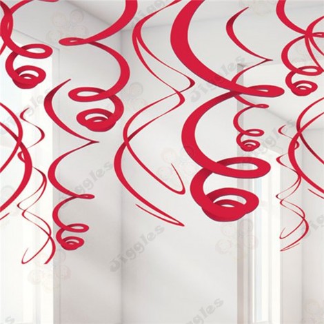 Metallic Red Swirls Decoration