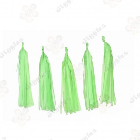 Green Tissue Paper Tassels 